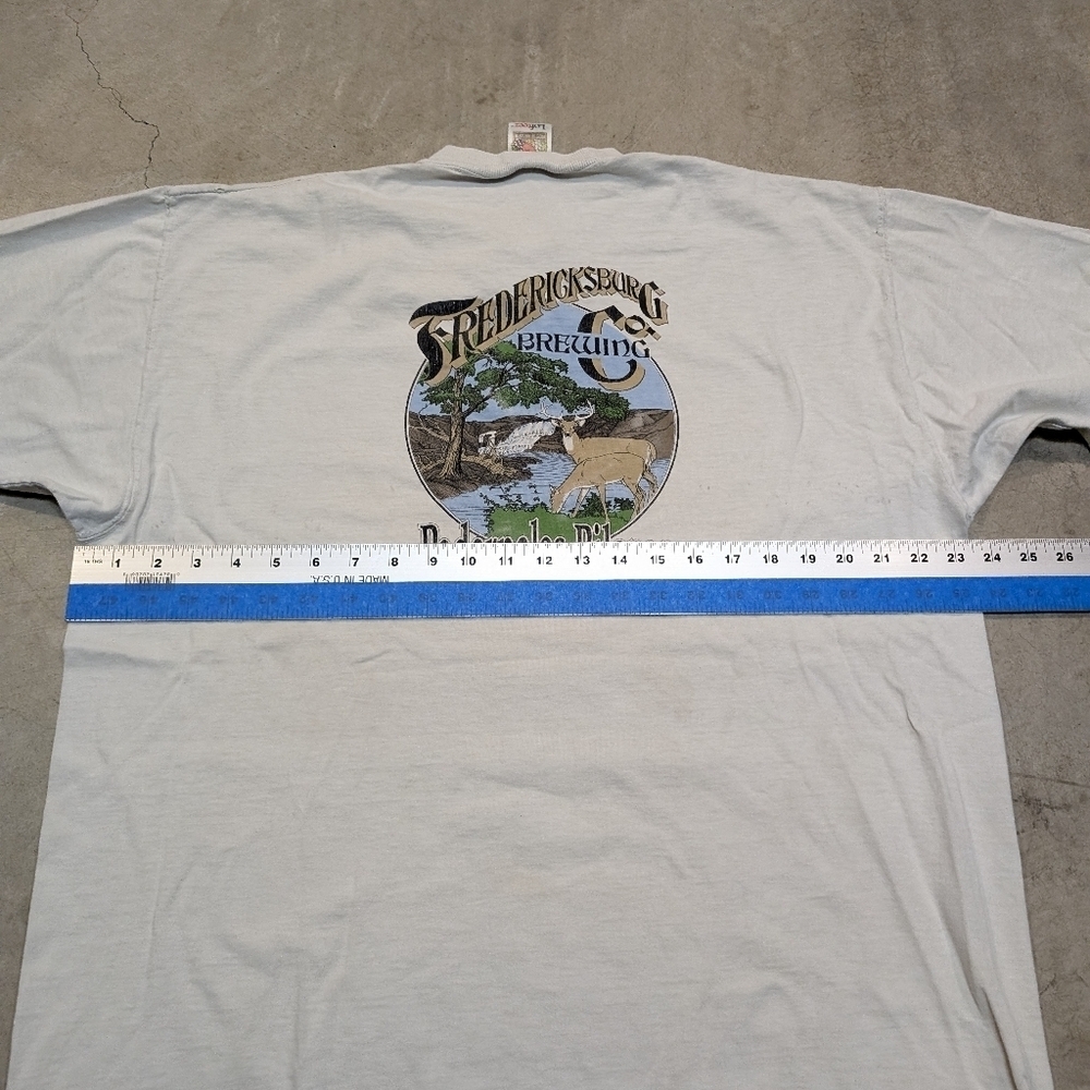 VTG Brewery Shirt Fredericksburg Pilsner Beer Deer Shirt Sleeve Mens XL Flaws - Picture 8 of 9